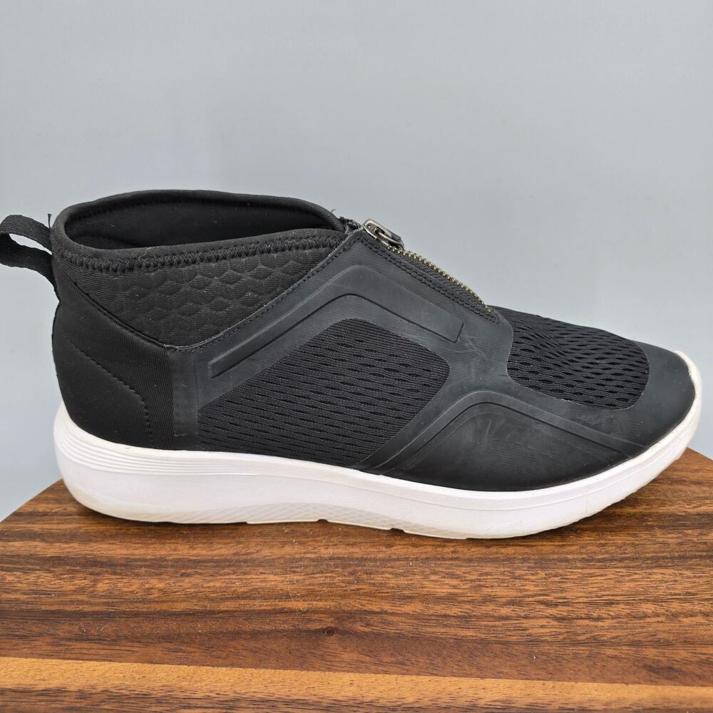 Vionic Mist Shoes Womens 11 Black Mesh Zip Up High Top Wedge Platform Sneakers
